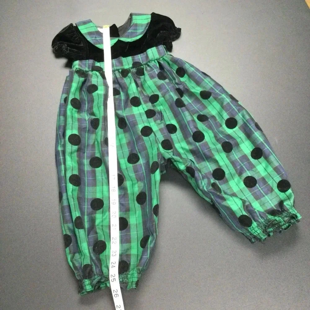 Girl's Blueberi Boulevard Jumpsuit‎ 24M Green Black velvet